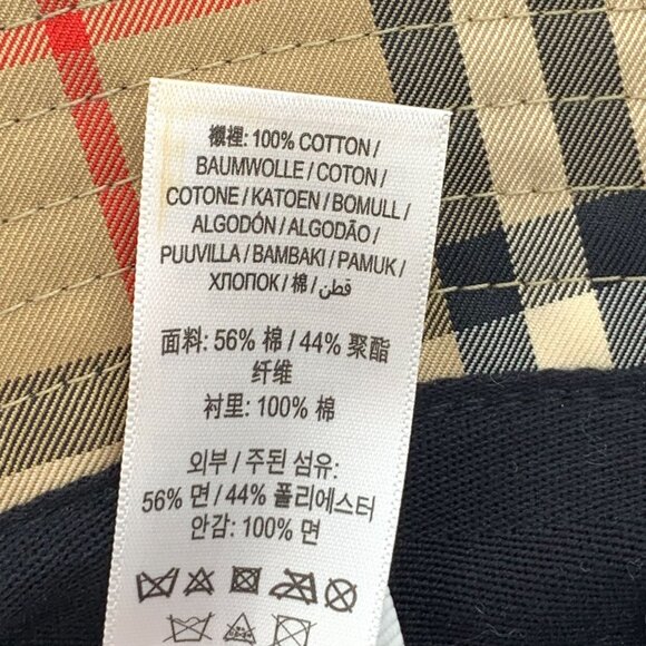 Burberry Classic Checkered Cotton Fishermans Hat Brown Casual Style Brim 6cm Cir - Picture 3 of 9